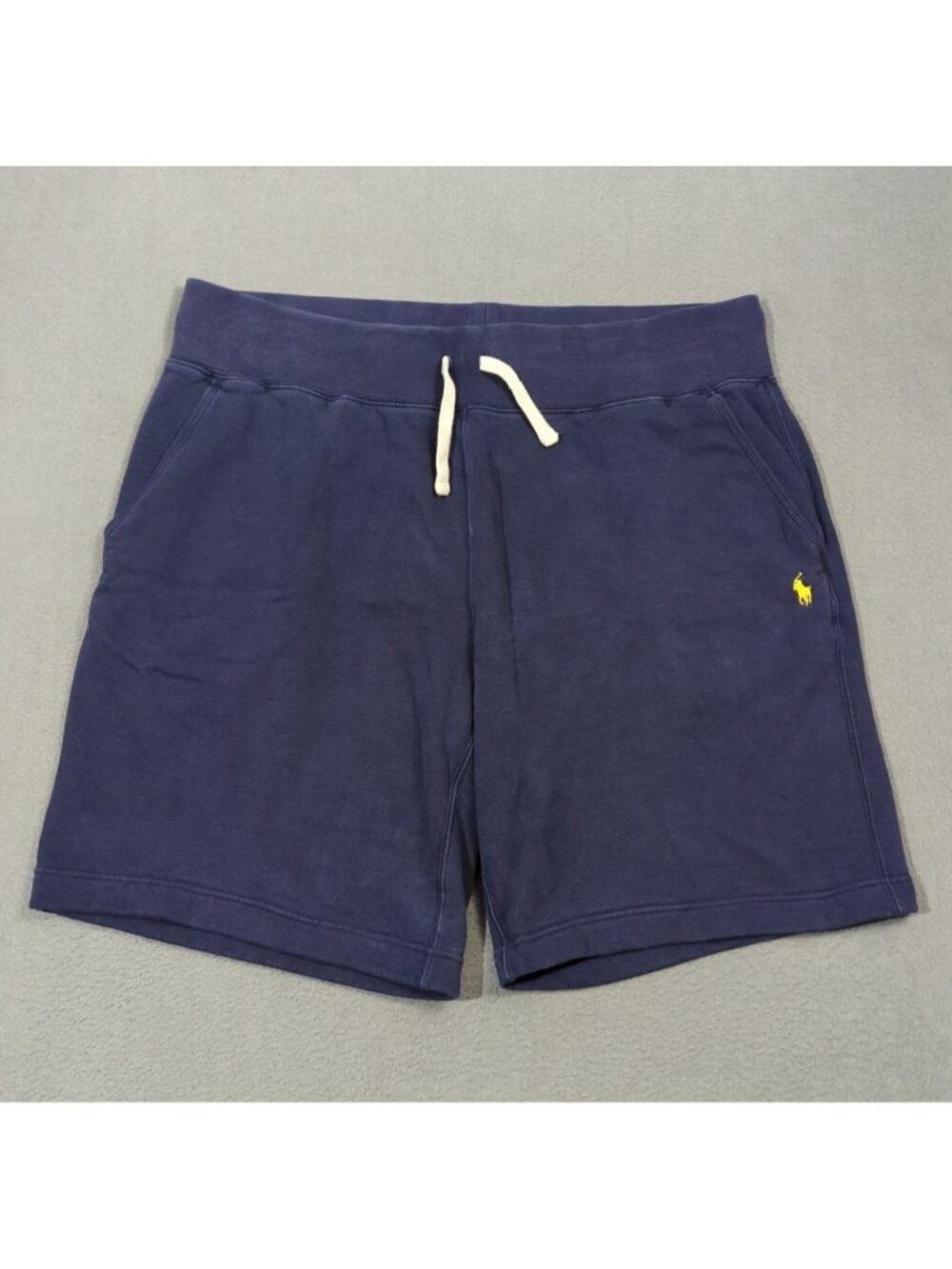 Polo Ralph Lauren Fleece Shorts Men's 2XB Big Navy Blue Cotton Drawstrings Pony